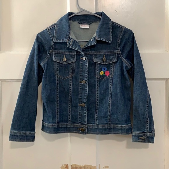 Hanna Andersson Other - Hanna Andersson jean jacket embroidered flowers European size 140 US 10